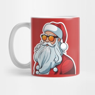 Santa Claus Sunglasses Christmas Drawing Mug